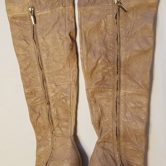 Report Signature Fairfax 2 Tan Leather Over The Knee Stiletto Boots 7.5M - Picture 4 of 16
